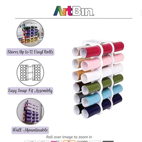 ArtBin Office Artbin 6864as Vinyl Storage Rack Stores 2 Vinyl Rolls